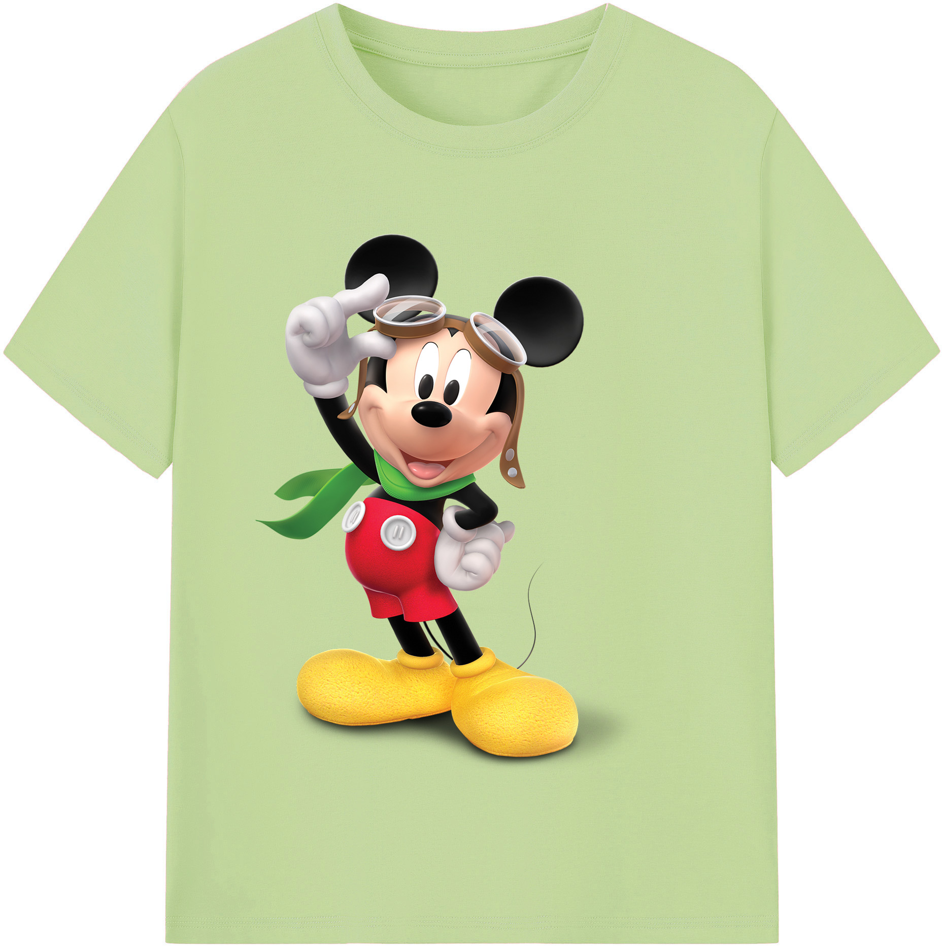 （画像用） ミッキーマウス Mickey Mouse 綿100％半袖Tシャツ（フロントプリント）